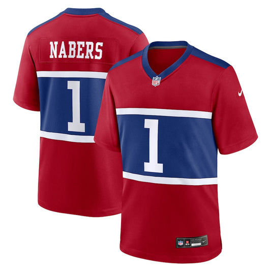Malik Nabers New York Giants Nike Alternate Game Player Jersey - Red