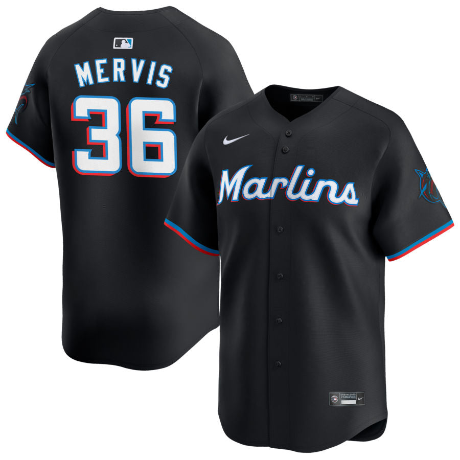 Matt Mervis Miami Marlins Nike Alternate Limited Player Jersey - Black