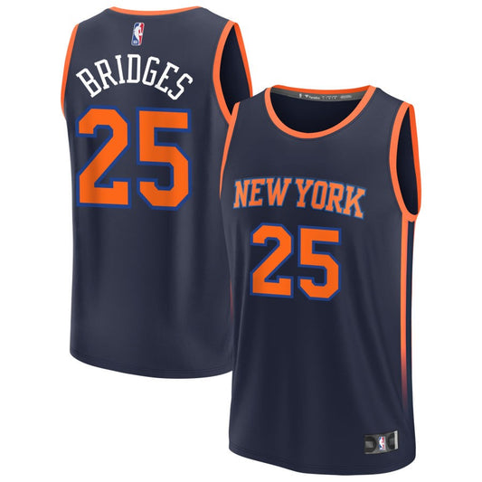 Mikal Bridges New York Knicks Nike Swingman Statement Jersey - Navy