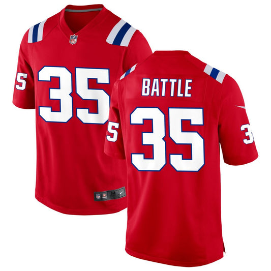 Miles Battle New England Patriots Nike Alternate Game Player Jersey - Red