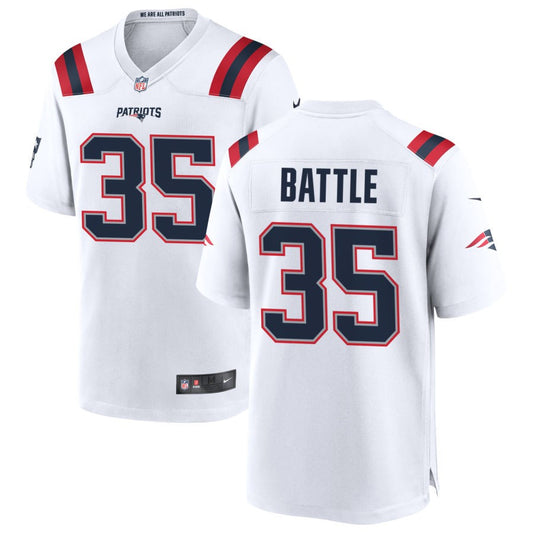Miles Battle New England Patriots Nike Game Player Jersey - White