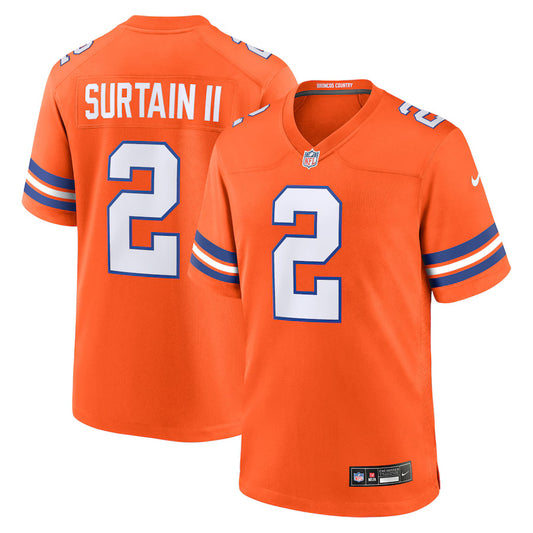 Patrick Surtain II Denver Broncos Nike 1977 Throwback Game Player Jersey - Orange