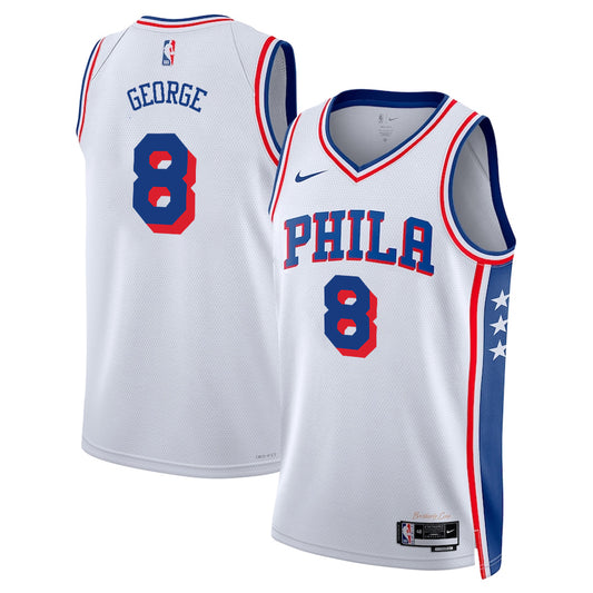 Paul George Philadelphia 76ers Nike Swingman Association Jersey - White