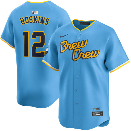 Rhys Hoskins Milwaukee Brewers Nike City Connect Limited Player Jersey - Powder Blue