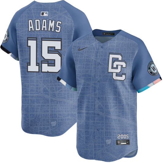 Riley Adams Washington Nationals 2025 Nike City Connect Limited Player Jersey - Blue
