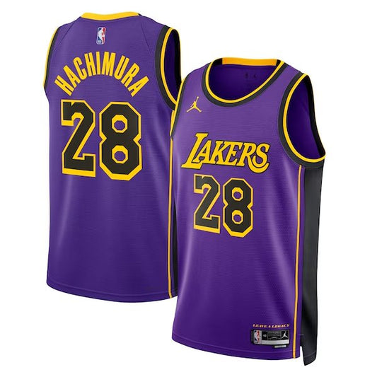Rui Hachimura Los Angeles Lakers Nike Swingman Statement Jersey - Purple