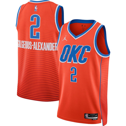 Shai Gilgeous-Alexander Oklahoma City Thunder Nike Swingman Statement Jersey - Orange