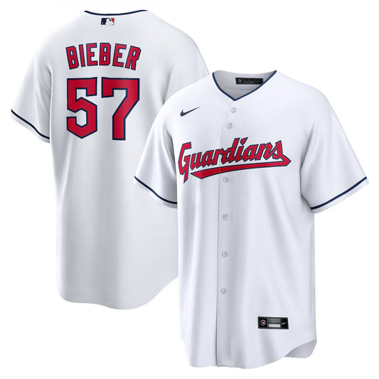 Shane Bieber Cleveland Guardians Nike Home Replica Player Jersey - White