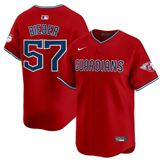 Shane Bieber Cleveland Guardians Nike Alternate Limited Player Jersey - Red