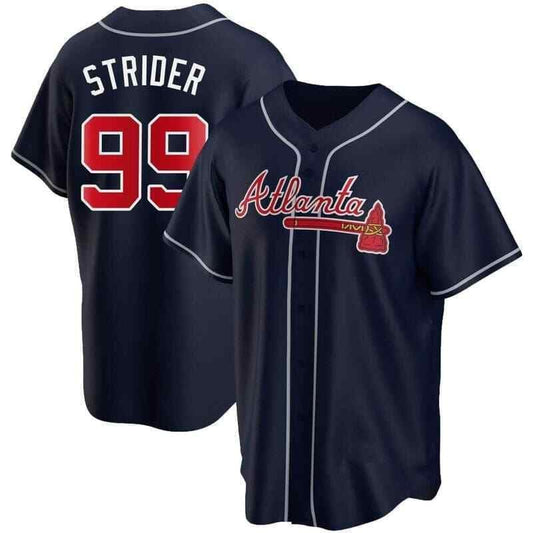 Spencer Strider Atlanta Braves Nike Alternate Limited Player Jersey - Navy