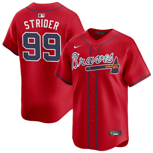 Spencer Strider Atlanta Braves Nike Alternate Limited Player Jersey - Red