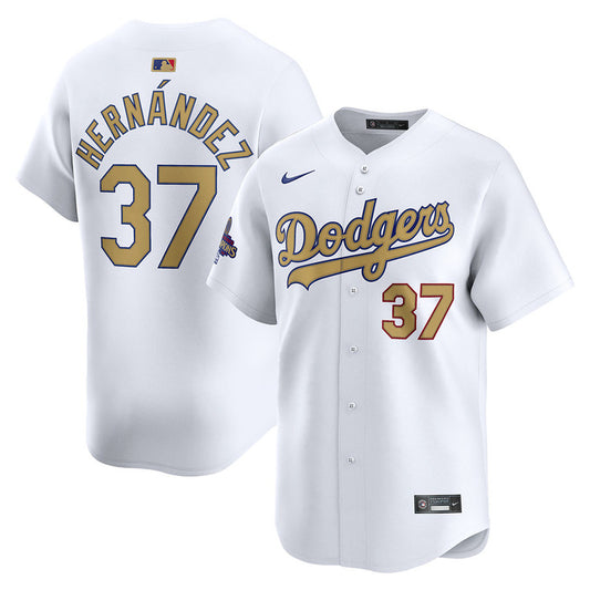 Teoscar Hernández Los Angeles Dodgers Nike 2025 Gold Limited Player Jersey - White
