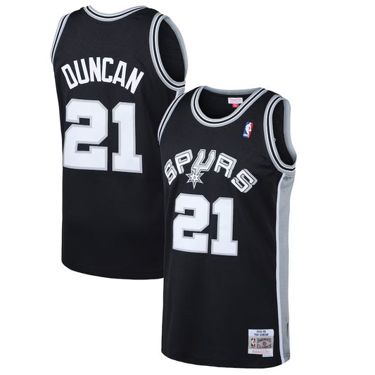 Tim Duncan San Antonio Spurs Throwback Player Jersey - Black