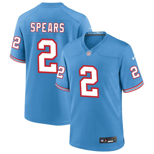Tyjae Spears Tennessee Titans Nike Oilers Throwback Game Player Jersey - Light Blue