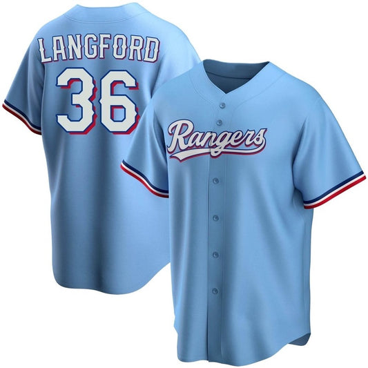 Wyatt Langford Texas Rangers Nike Alternate Limited Player Jersey - Light Blue