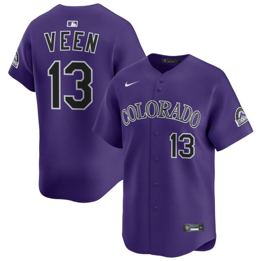 Zac Veen Colorado Rockies Nike Alternate Limited Player Jersey - Purple