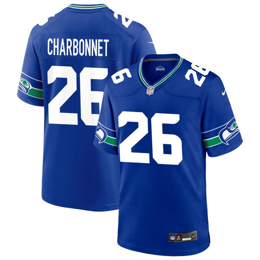 Zack Charbonnet Seattle Seahawks Nike Throwback Game Player Jersey - Royal