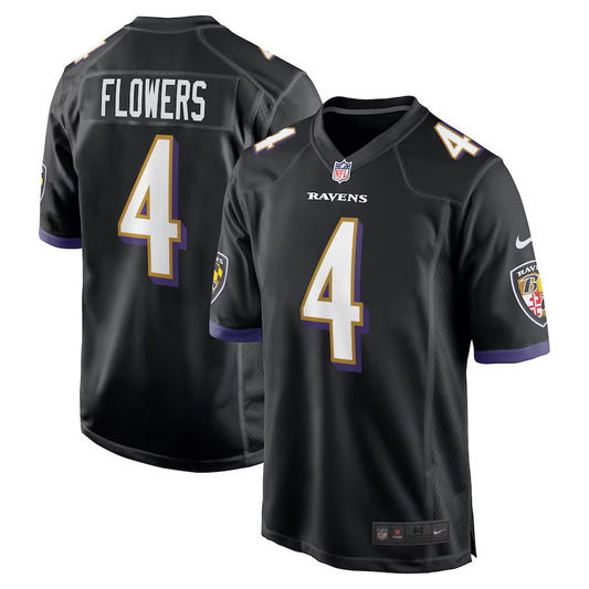 Zay Flowers Baltimore Ravens Nike Alternate Game Player Jersey - Black