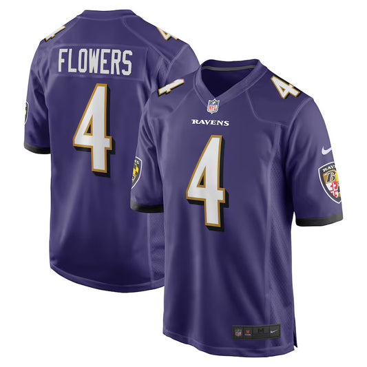 Zay Flowers Baltimore Ravens Nike Game Player Jersey - Purple